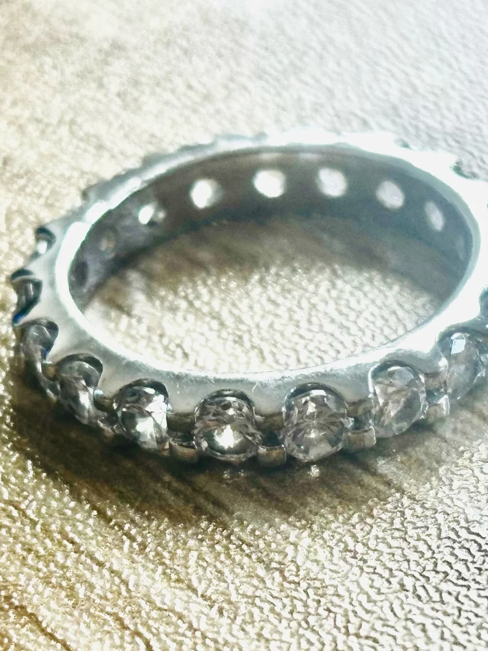 Sterling Silver Eternity Band with Clear Channel Set Crystals